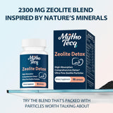 MythoTecq polvo micronizado de zeolita destacando textura fina y pureza