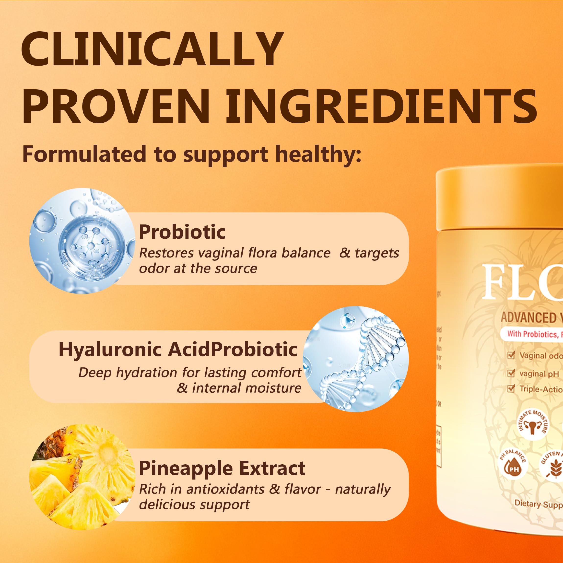 MZXDXZE Flora Plus botella abierta mostrando las gomitas y facilidad de uso