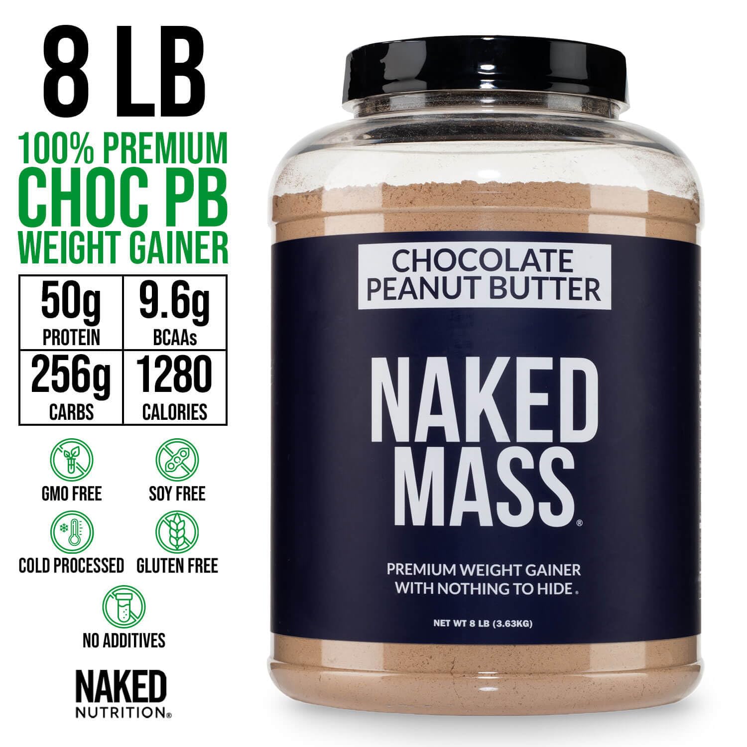 NAKED batido preparado en vaso listo para beber, aporte calórico alto para recuperación y energía