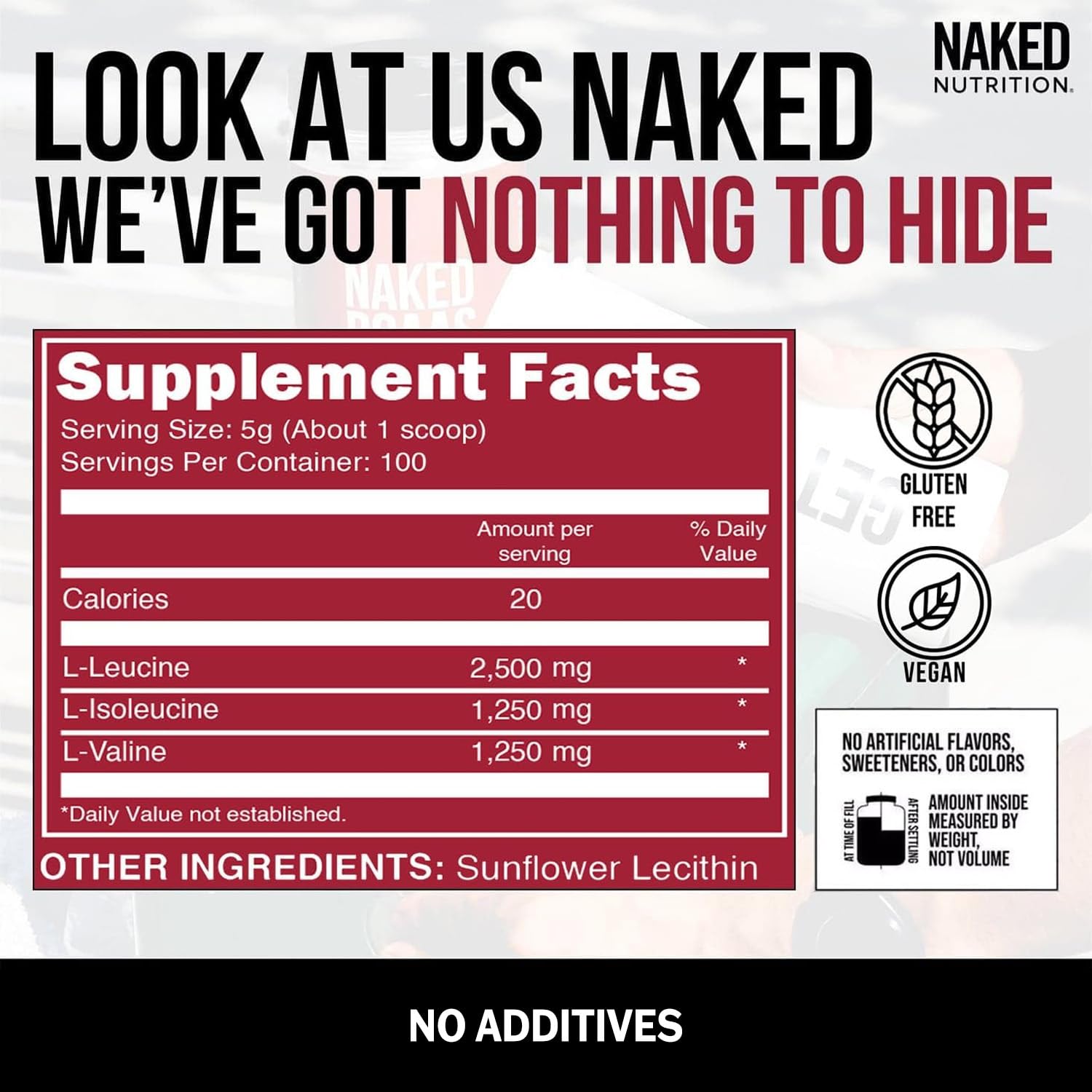 NAKED mezcla en vaso preparada para entrenar visualización de uso fácil