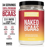 NAKED polvo de BCAAs textura instantizada, se aprecia solubilidad rápida