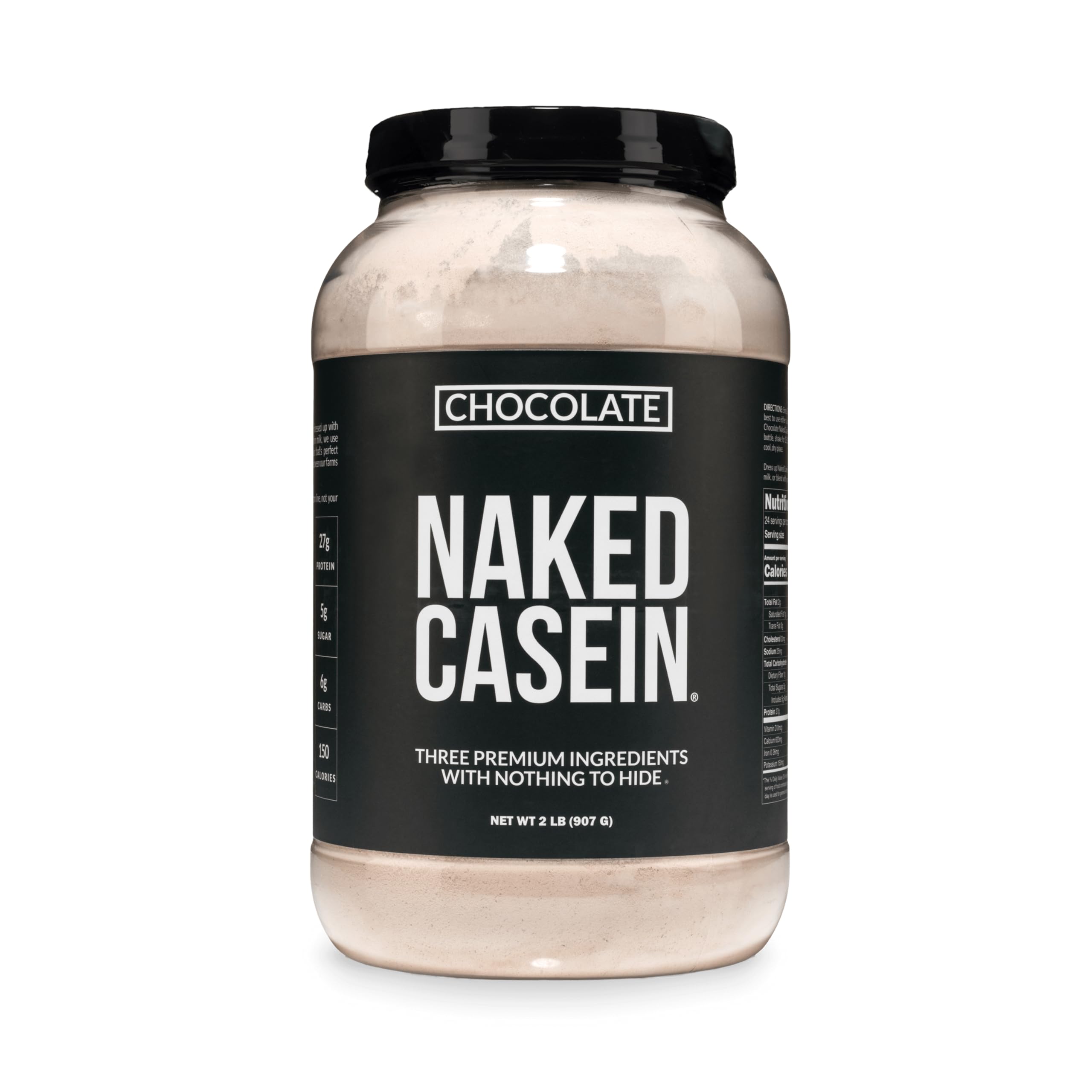 NAKED Casein frente del envase mostrando la marca y pureza