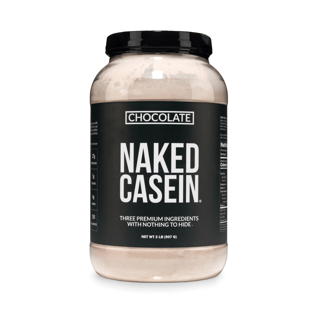 NAKED Casein frente del envase mostrando la marca y pureza