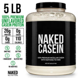 NAKED casein batido en vaso demostrando mezcla homogénea y saciedad