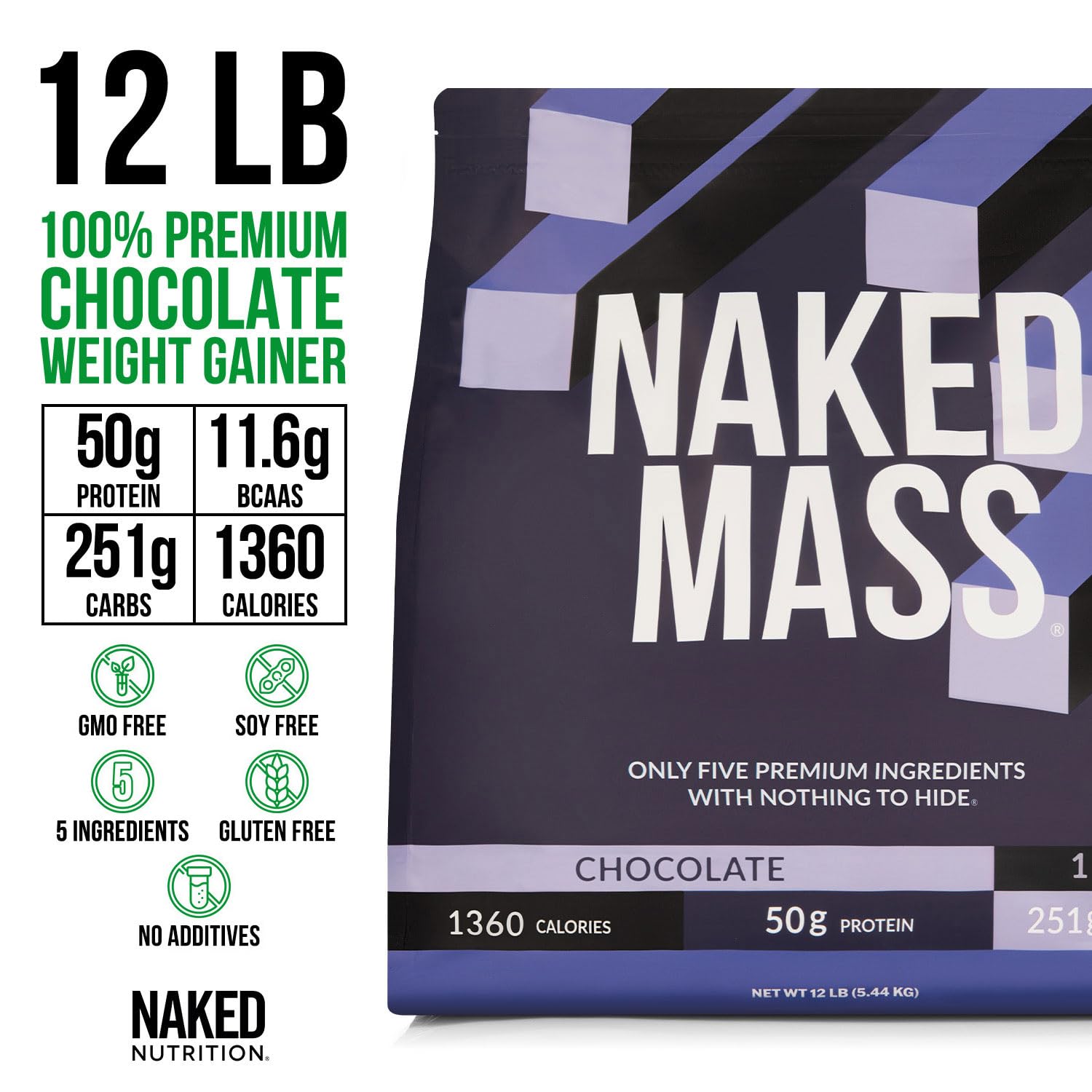 NAKED batido de chocolate listo en vaso para recuperación postentrenamiento