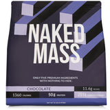 NAKED envase frontal del mass gainer mostrando etiqueta clara y naturalidad