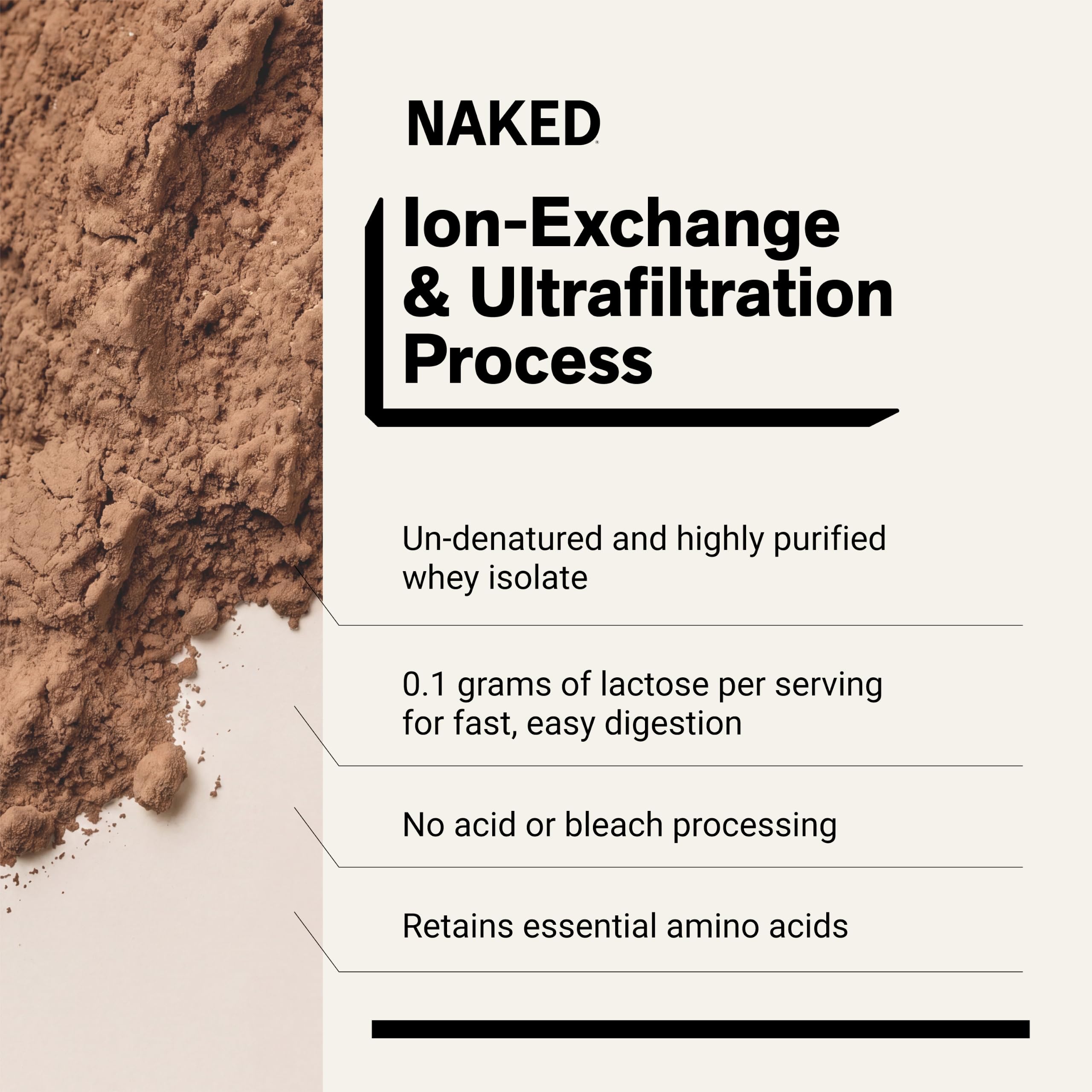 NAKED cuchara medidora con polvo, control exacto de la porción