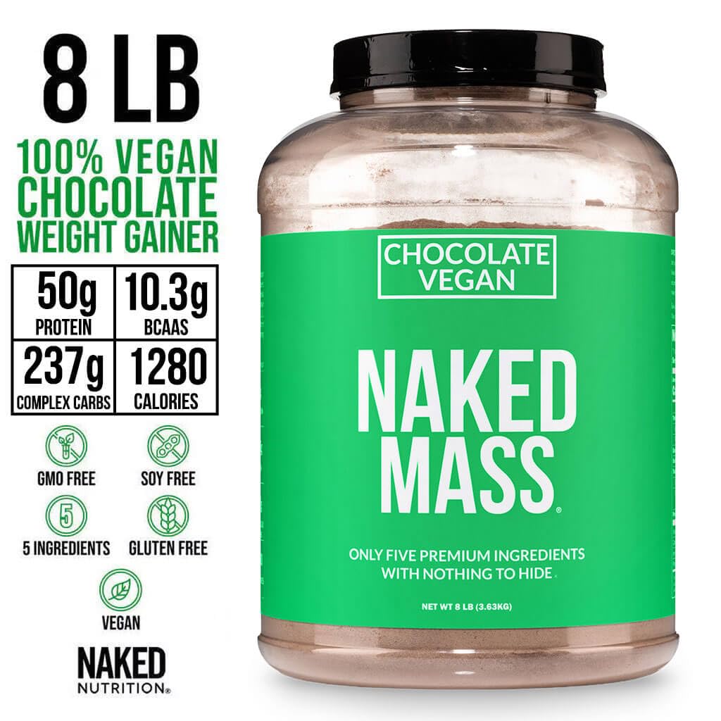 NAKED batido servido en vaso, aporte calórico alto listo para beber