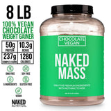 NAKED batido servido en vaso, aporte calórico alto listo para beber