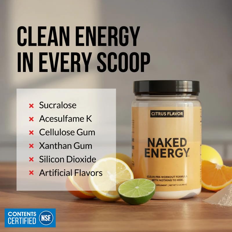 NAKED ingredientes destacando cafeína de café verde y aminoácidos