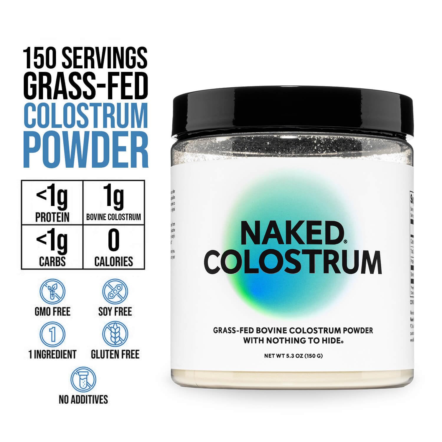 NAKED colostro mezclado en batido, mezcla suave y sabor neutro