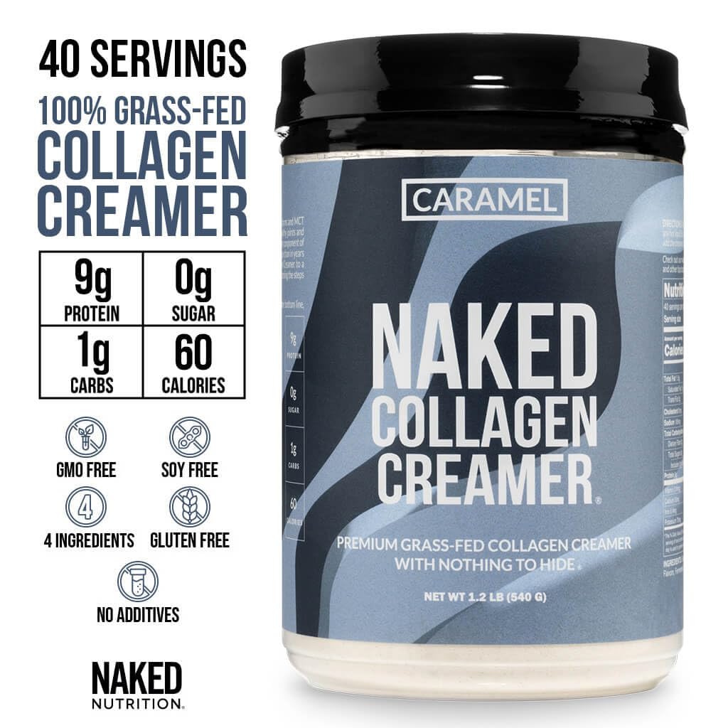 NAKED textura en polvo del creamer resaltando solubilidad y pureza