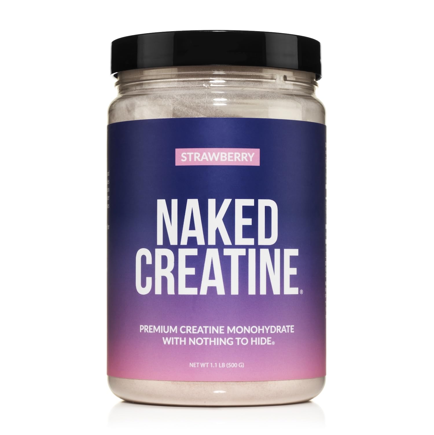 NAKED creatina envase frontal mostrando diseño y porciones