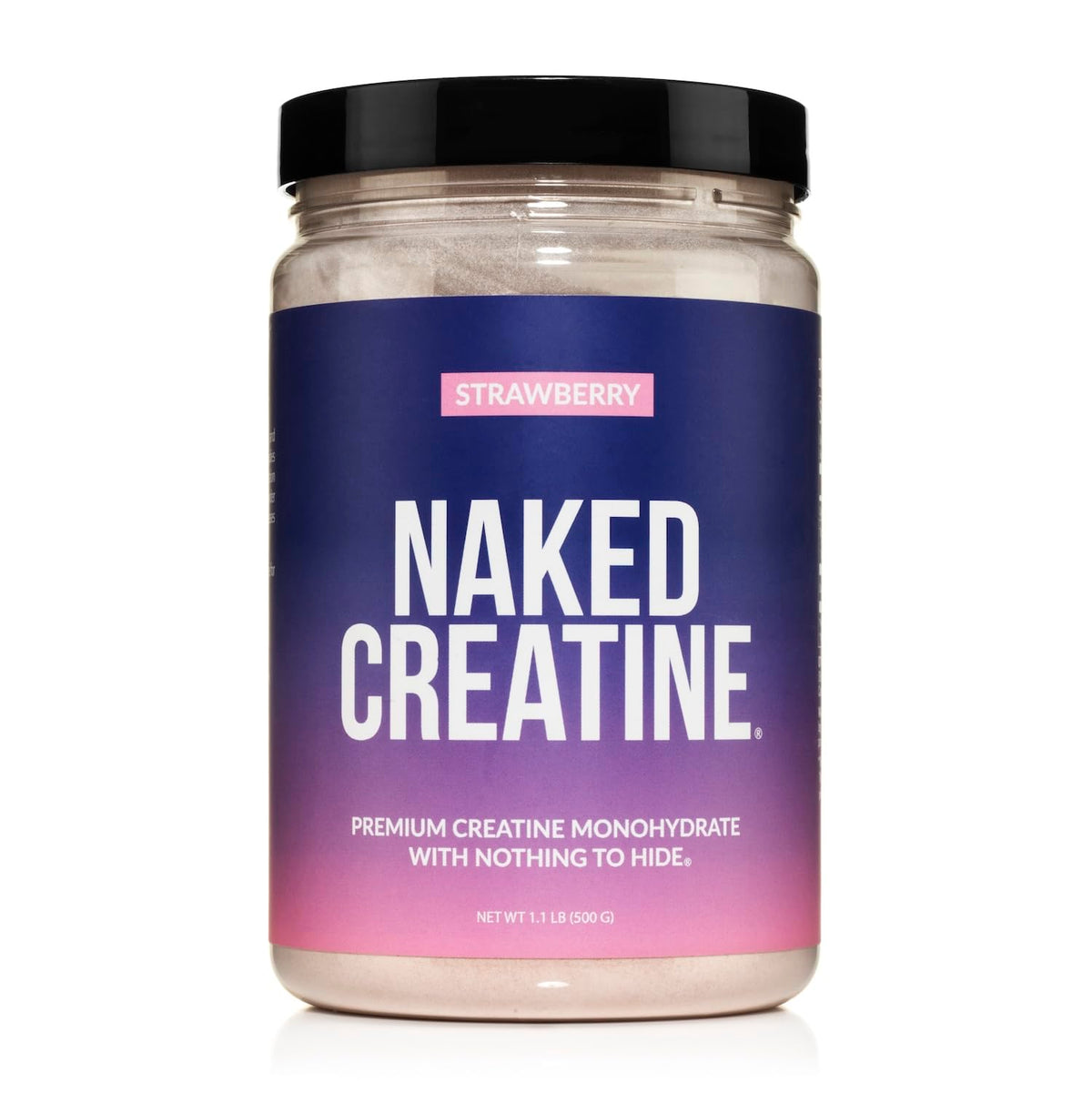 NAKED creatina envase frontal mostrando diseño y porciones