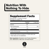 NAKED etiqueta con lista de ingredientes claros y sin aditivos