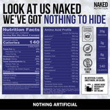 NAKED etiqueta con listado de ingredientes y certificación NSF visible
