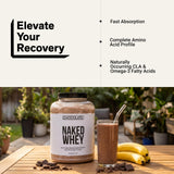 NAKED etiqueta nutricional detallada mostrando 25 g proteína y certificación NSF