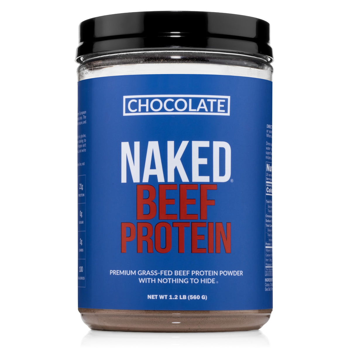 NAKED frente del envase chocolate, muestra limpieza e ingredientes mínimos