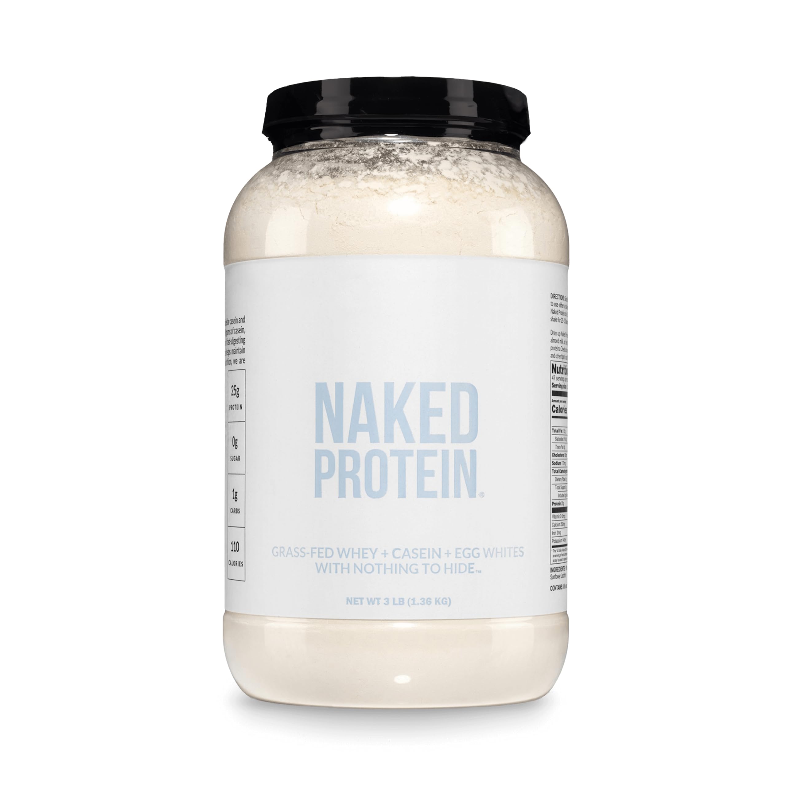 NAKED frente del envase mostrando diseño y tamaño, claridad en ingredientes