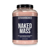 NAKED envase frontal de Strawberry Mass mostrando tamaño y marca, ideal para ganar peso