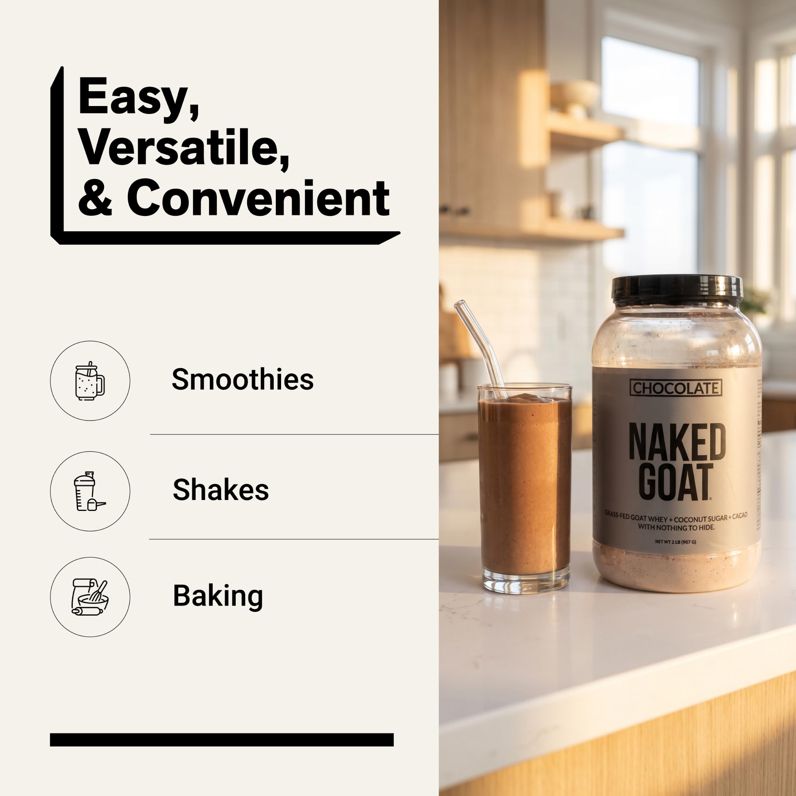 NAKED producto en cocina saludable, ideal para recetas proteicas