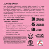 NAKED etiqueta nutricional que muestra vitaminas y cafeína