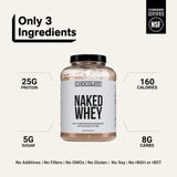 NAKED ingredientes tres: suero, cacao y azúcar de coco, transparencia y limpieza