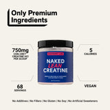 NAKED creatina disuelta en vaso lista para consumo antes del entrenamiento