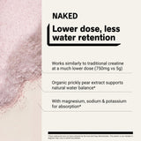 NAKED etiqueta con ingredientes y electrolitos visible y clara