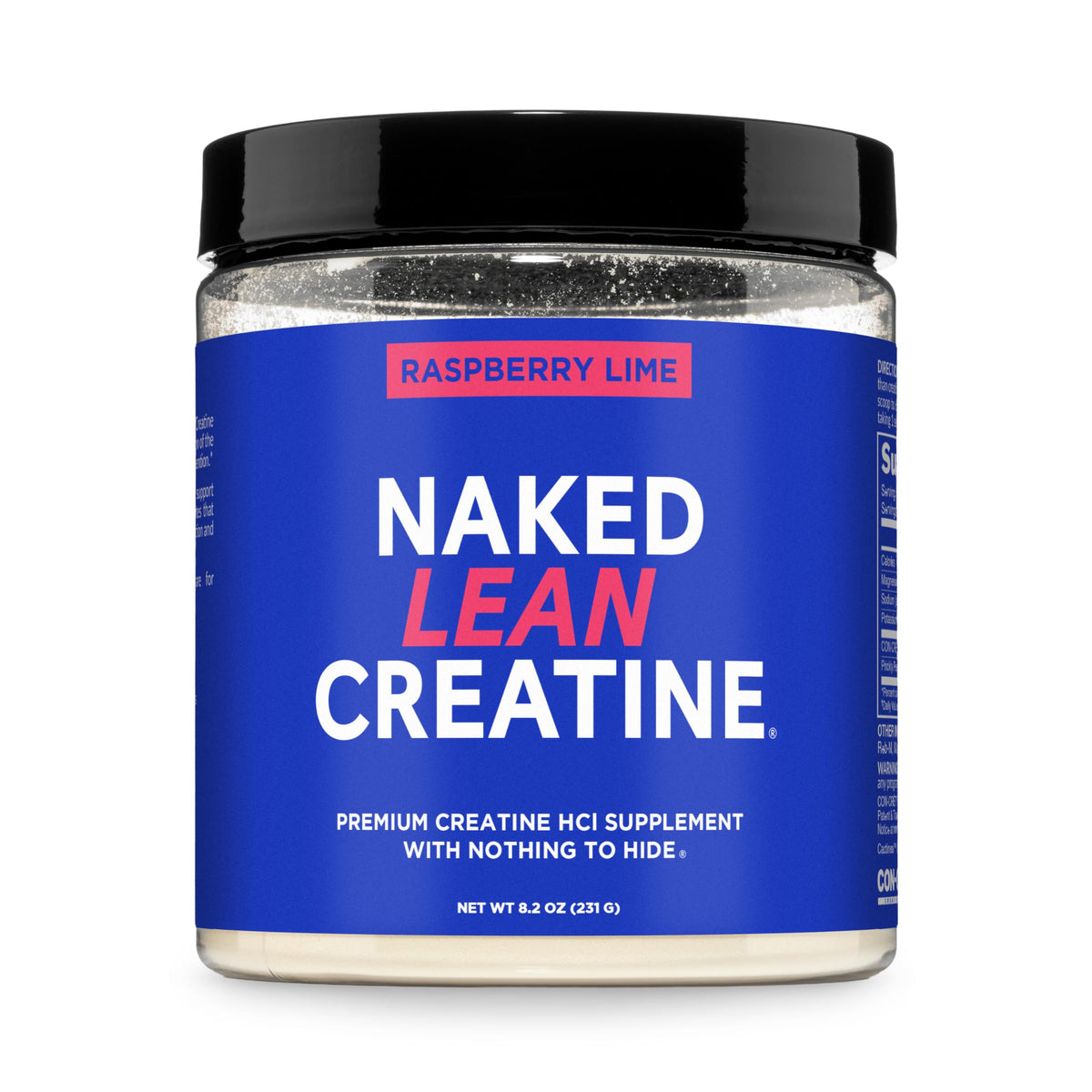 NAKED envase frontal Raspberry Lime mostrando diseño limpio y ingredientes