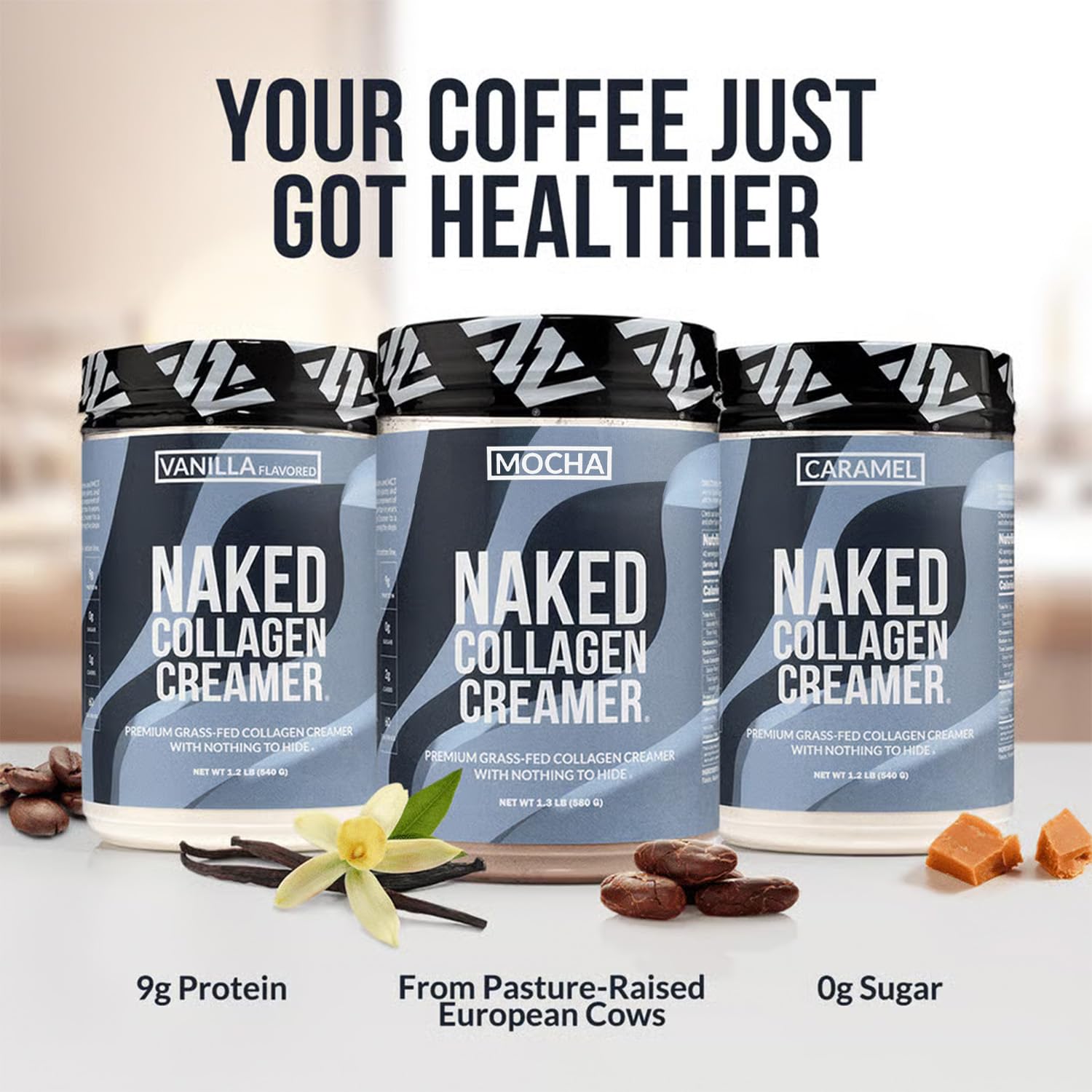 NAKED etiqueta nutricional en detalle destacando proteína y cero azúcares