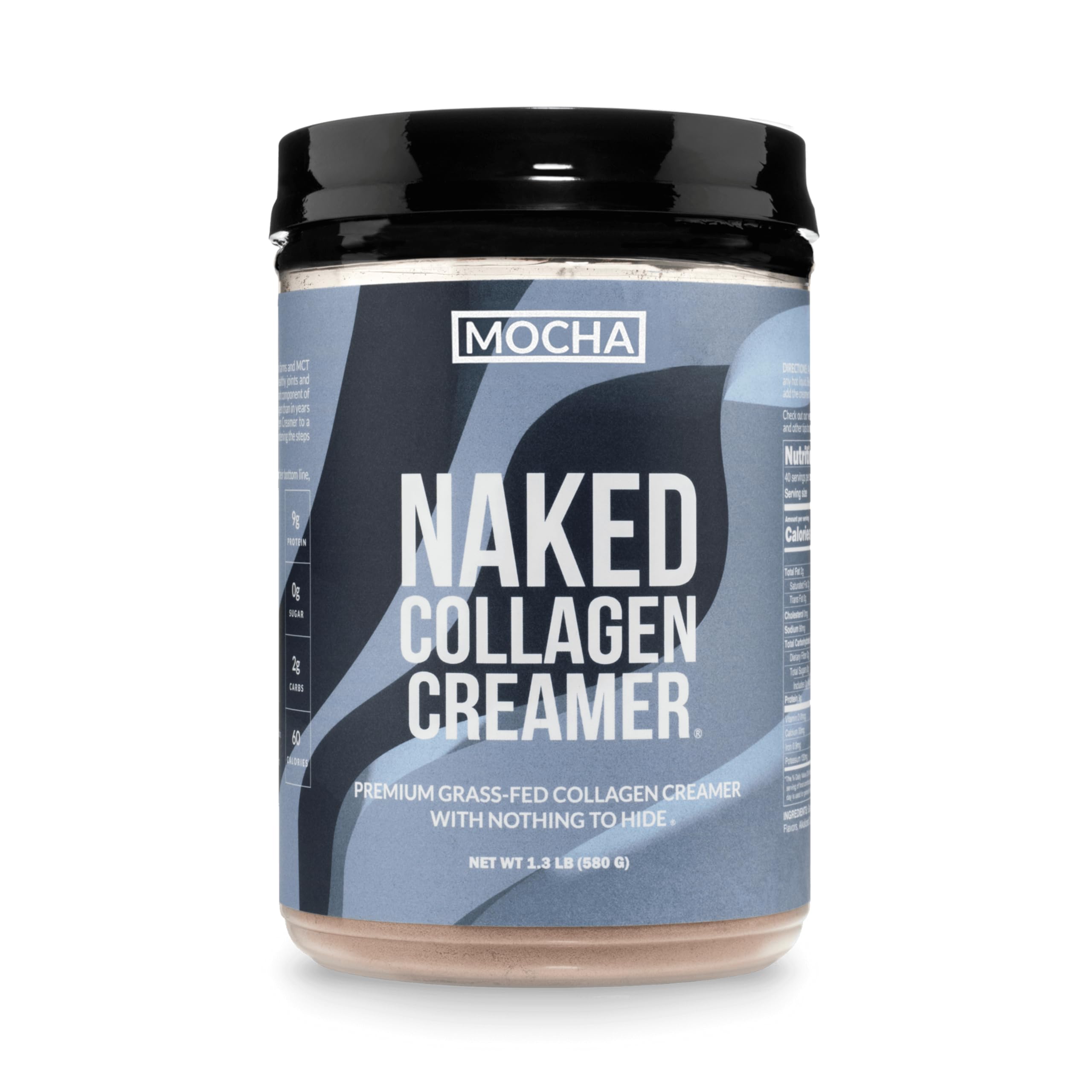 NAKED frasco frontal del creamer mocha mostrando el envase y beneficios limpios