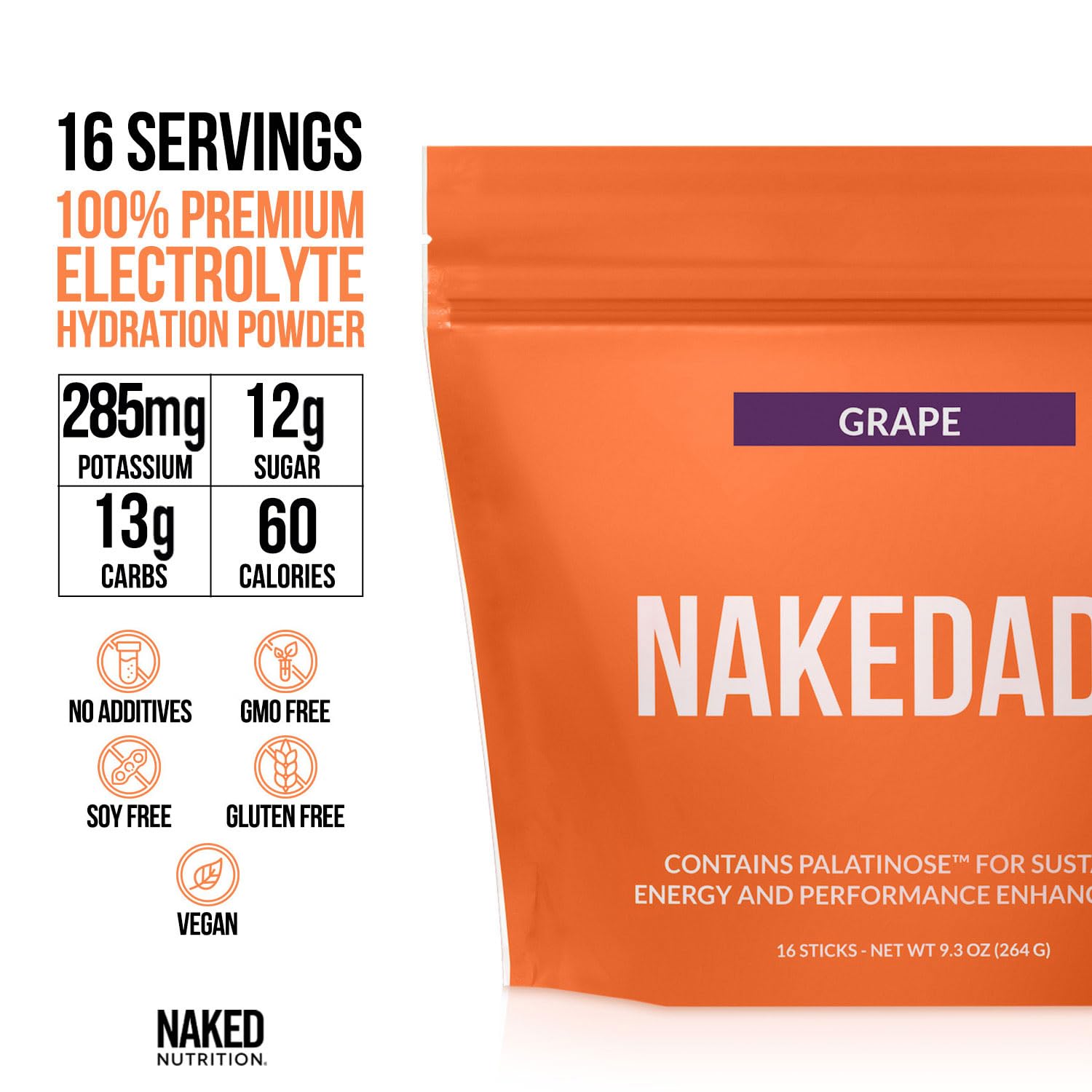 NAKED Nakedade polvo textura en primer plano, mezcla fácil y disolución rápida
