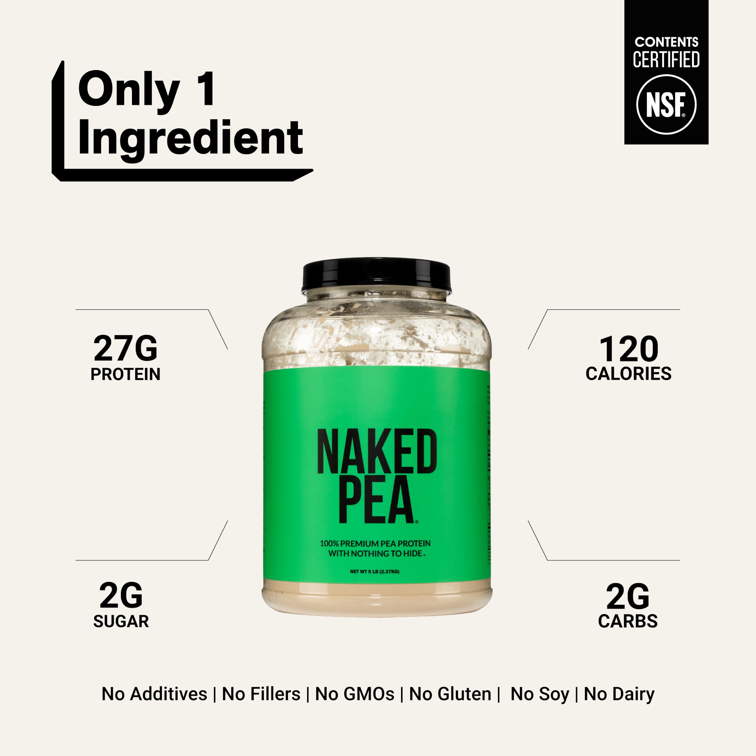 NAKED Pea en vaso batido listo para consumir, opción vegana rápida