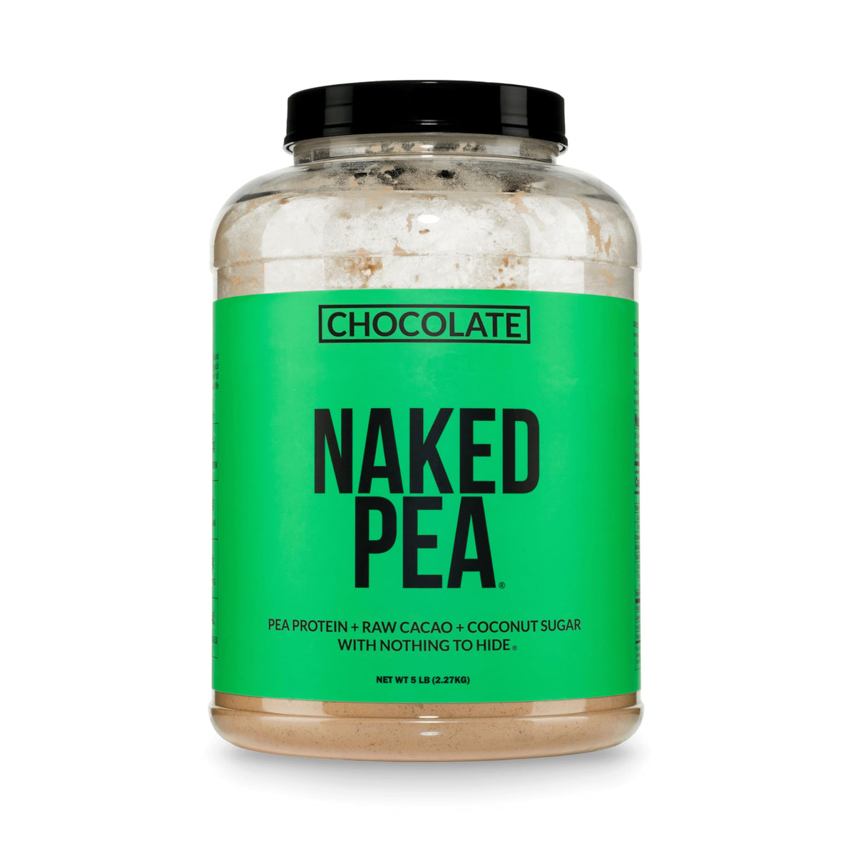 NAKED empaque frontal 5 lb mostrando pureza y tamaño