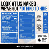 NAKED polvo disuelto en vaso demostrando solvencia y sabor neutro