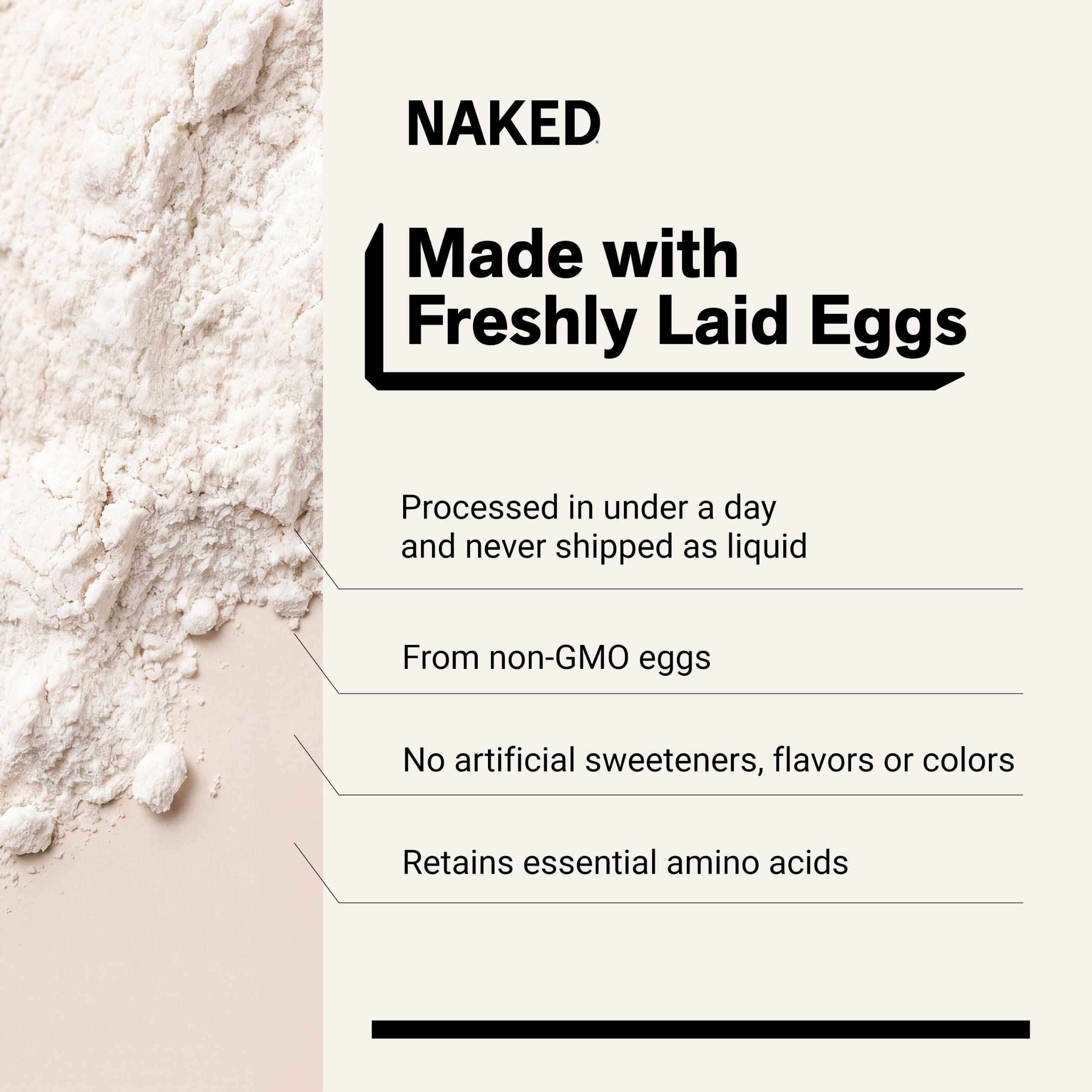 NAKED cucharada con porción para medir 25 g de proteína por servicio