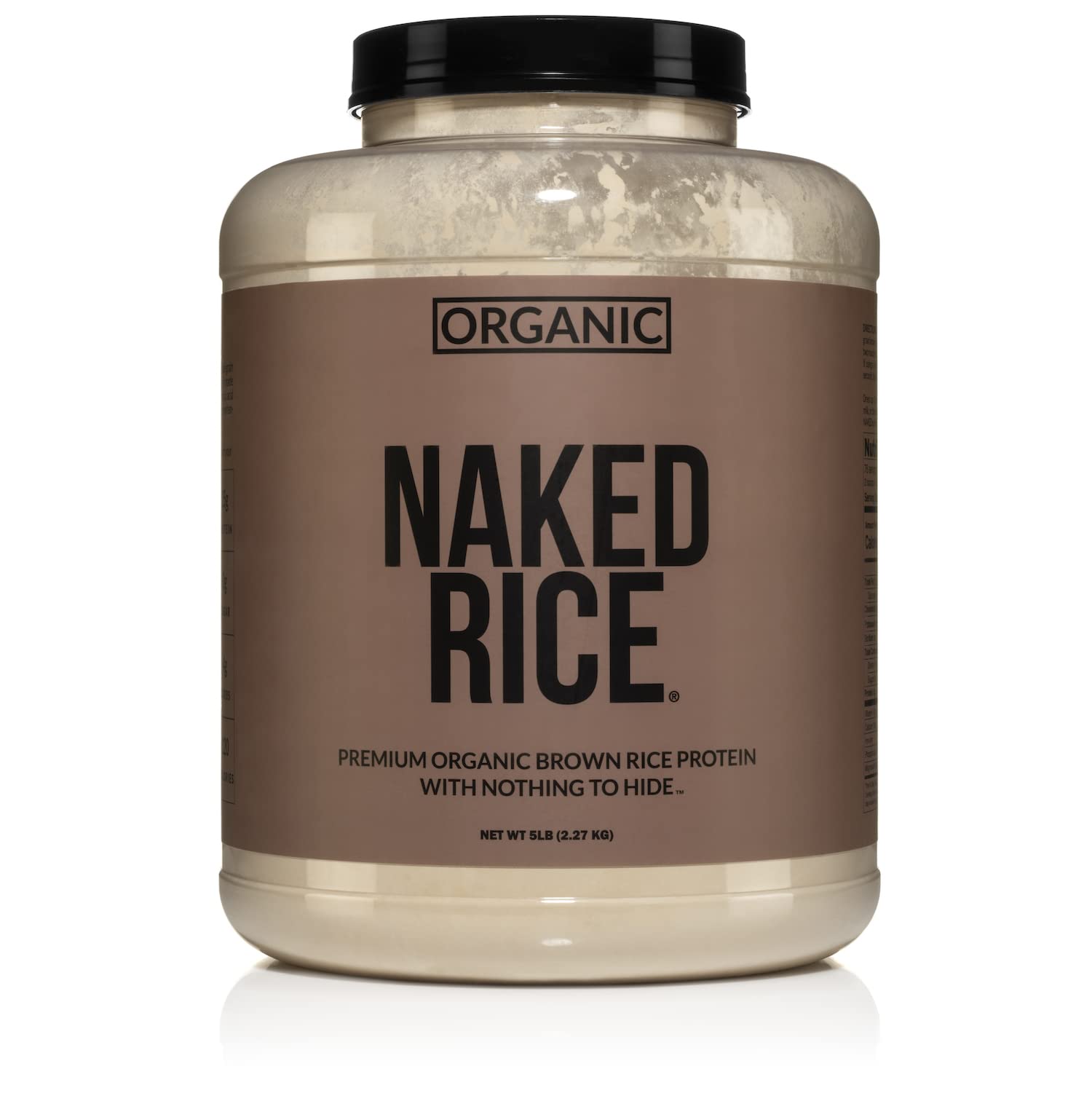 NAKED Rice frente del envase mostrando tamaño 5 lb y marca, ideal para ahorro