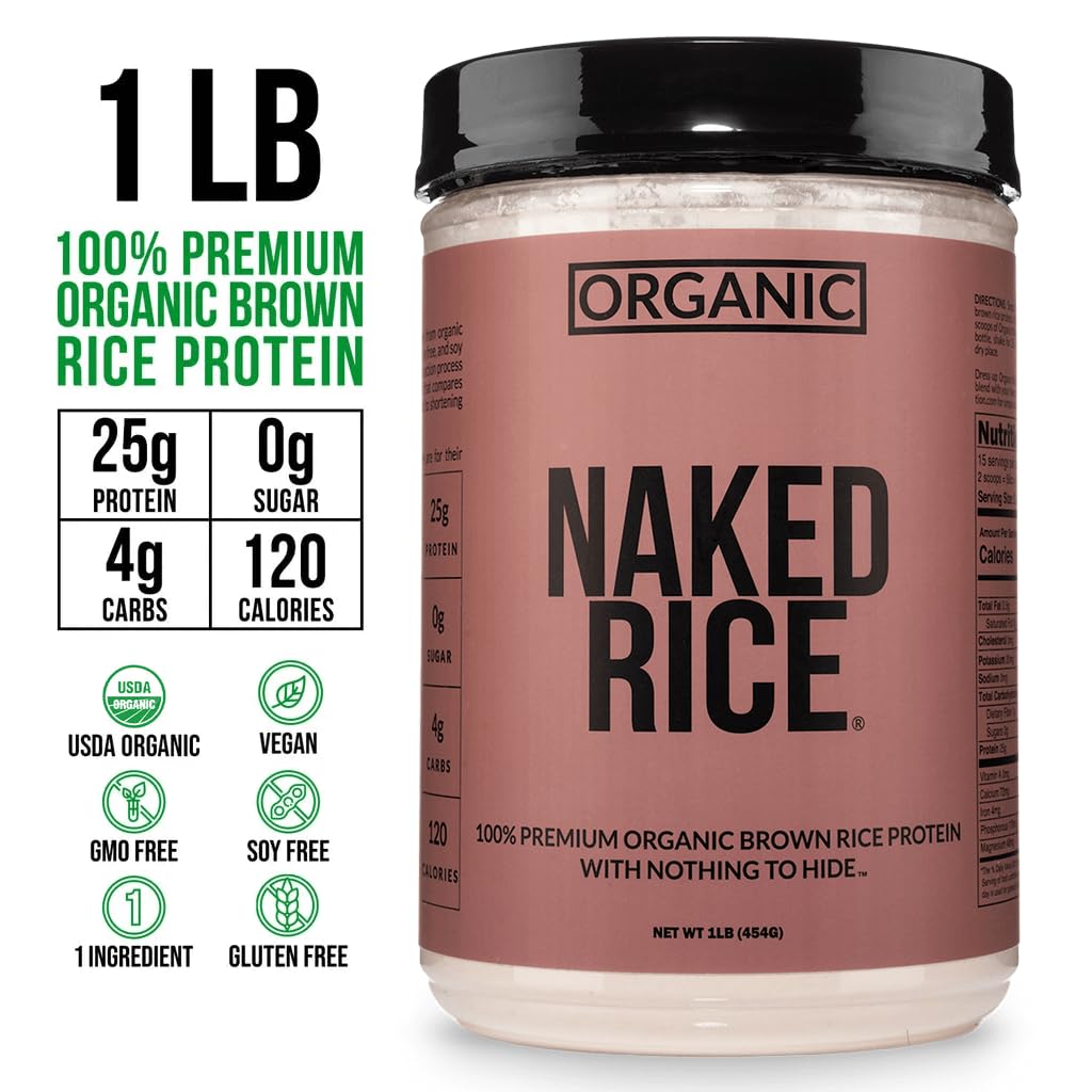 NAKED Rice textura del polvo en primer plano, demuestra pureza y mezcla fácil