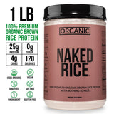 NAKED Rice textura del polvo en primer plano, demuestra pureza y mezcla fácil