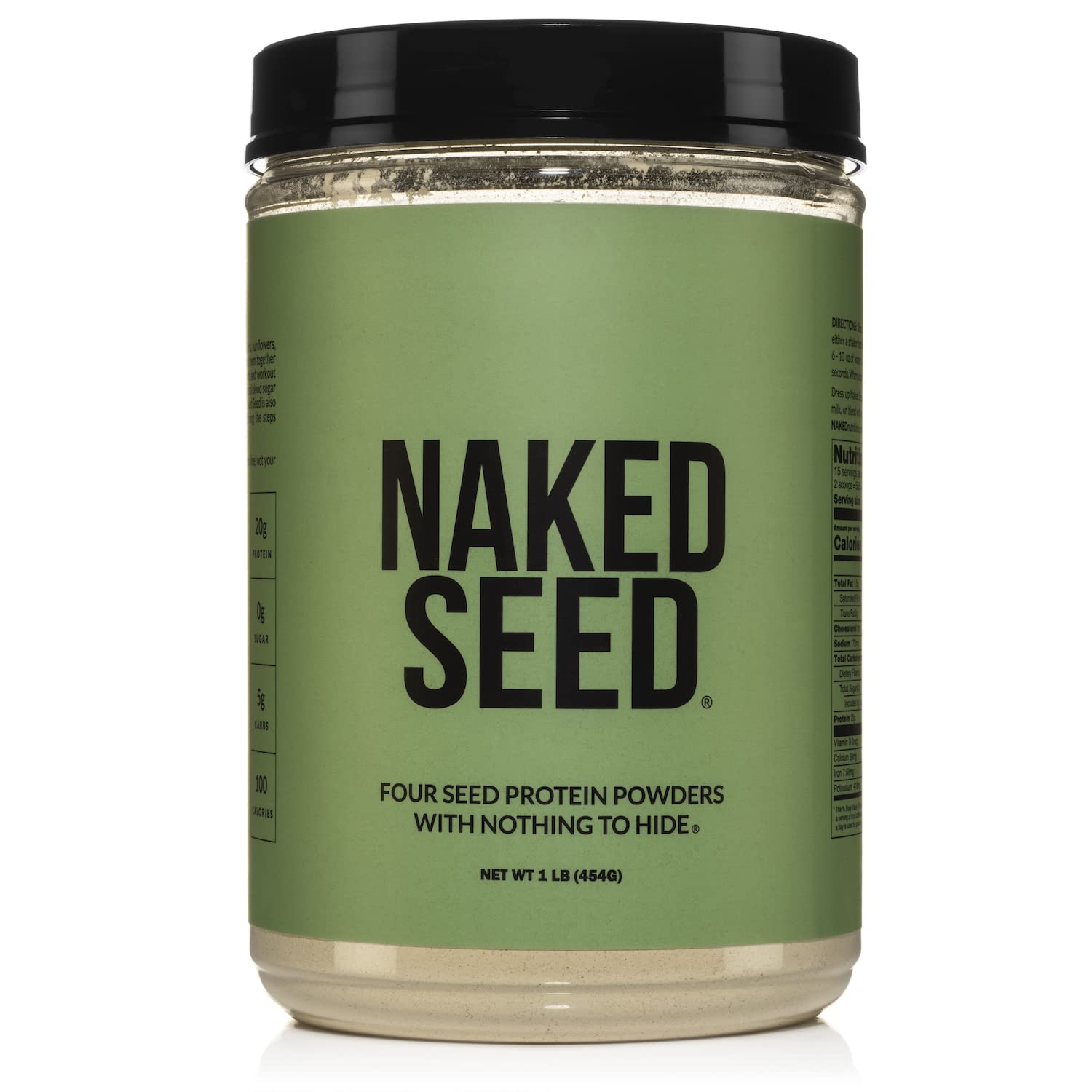 Naked Nutrition naked seed frente del envase mostrando etiqueta clara y sin aditivos