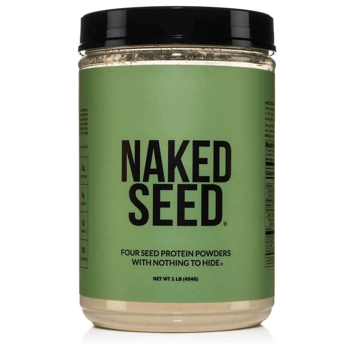 Naked Nutrition naked seed frente del envase mostrando etiqueta clara y sin aditivos