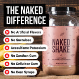 NAKED polvo de proteína y cacao, textura fina para mezclar rápido