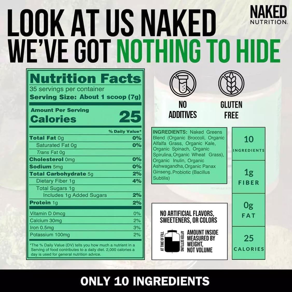 NAKED cuchara medidora con porción fácil de usar y dosificar