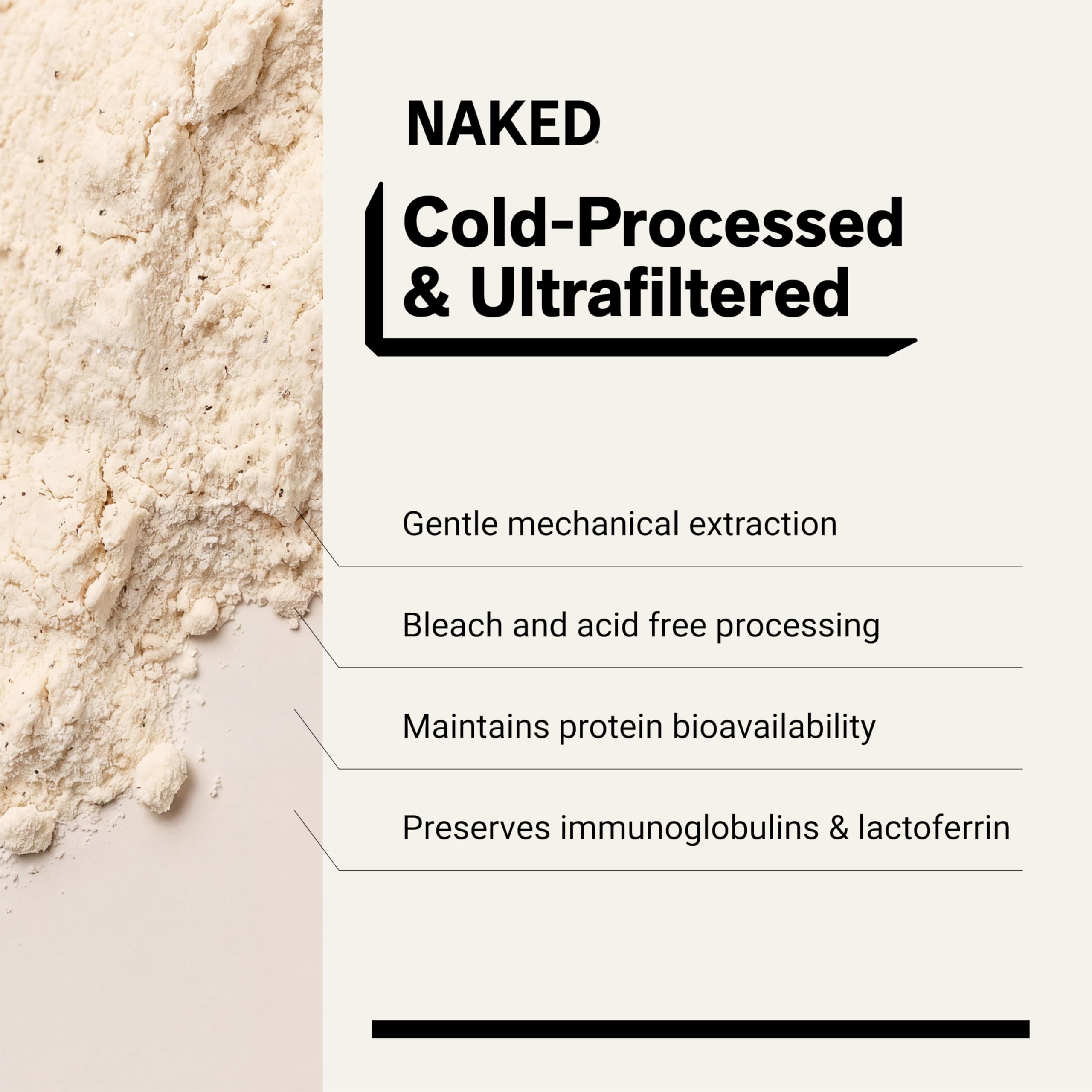 NAKED batido cremoso en vaso listo para recuperación post-entrenamiento