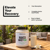 NAKED etiqueta nutricional, información visible de 30 g proteína por porción
