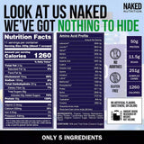 NAKED ingredientes orgánicos tapioca y azúcar de coco, carbohidratos limpios