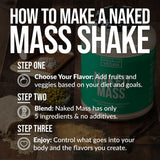 NAKED etiqueta nutricional del Vegan Mass detalle de proteínas y calorías