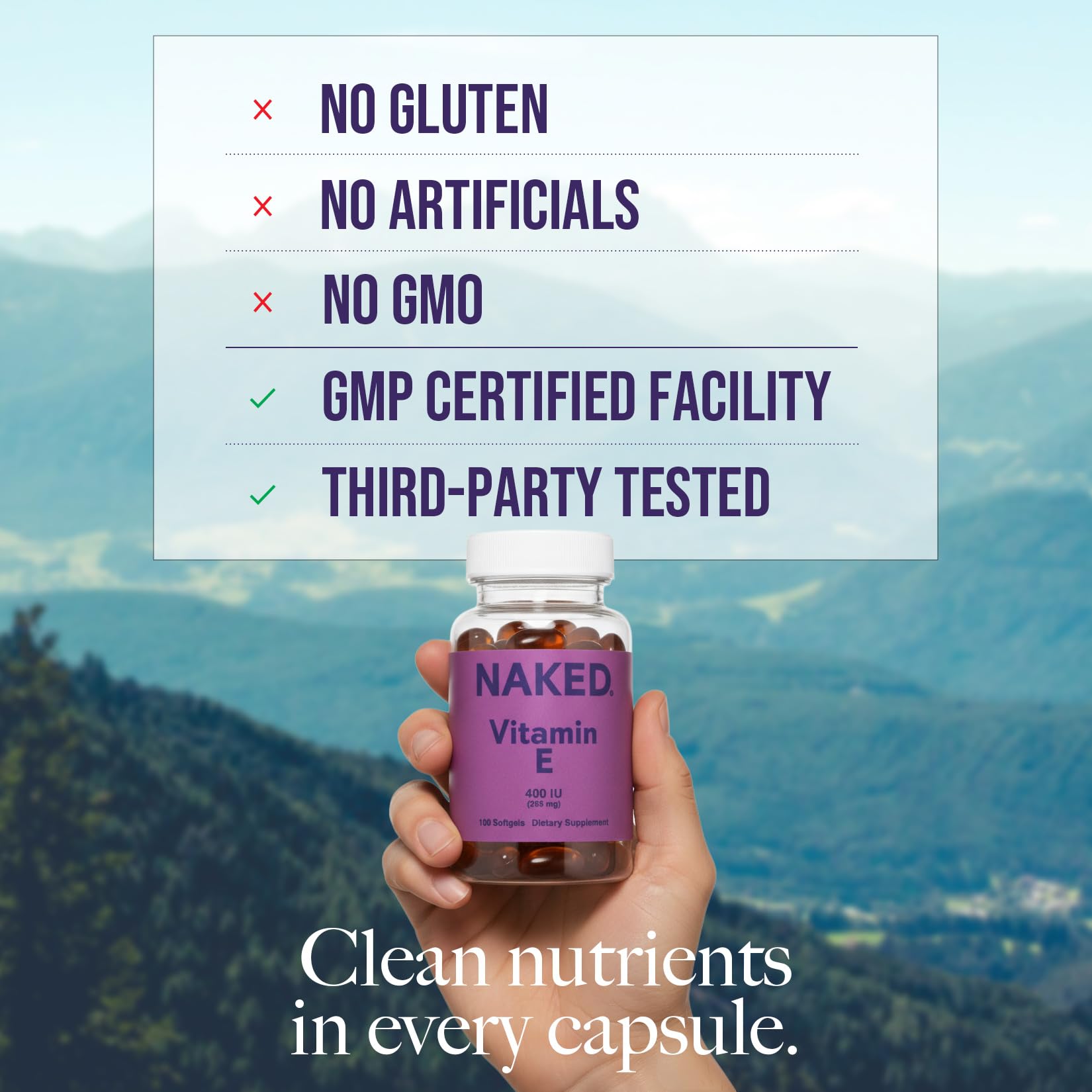 NAKED primer plano del softgel para fácil ingestión y absorción