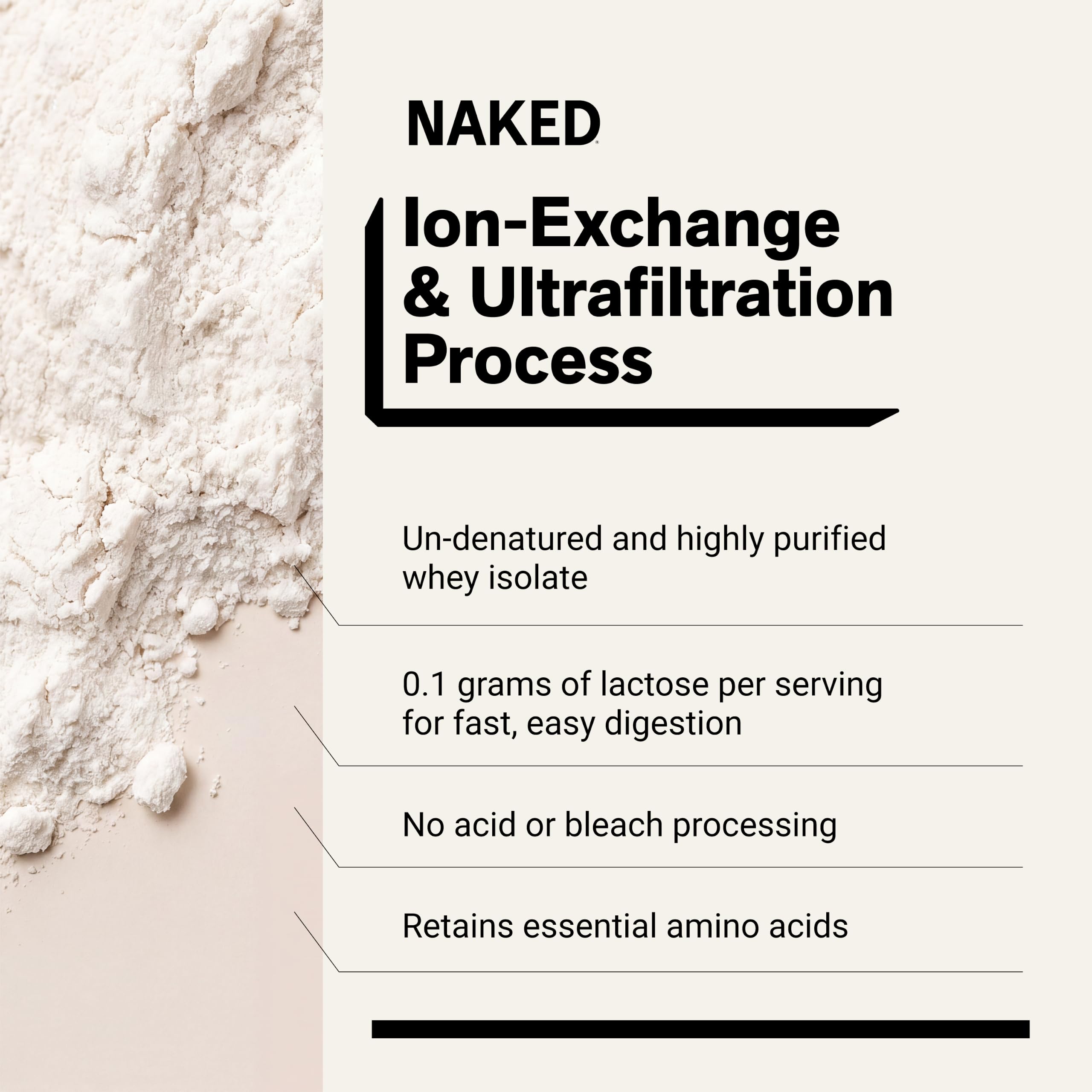 NAKED batido sin sabor en vaso, proteína pura para recuperación